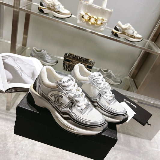 Chanel CC Runner White Silver